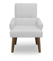 Poltrona Cadeira Decorativa Sala de Jantar Itália Suede Branco - Casa & Estofados Poltrona Cadeira Decorativa Sala de Jantar Itália Suede Branco - Casa & Estofados