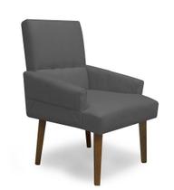 Poltrona Cadeira Decorativa Sala de Jantar Itália Suede Grafite - Casa & Estofados