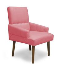 Poltrona Cadeira Decorativa Sala de Jantar Itália Suede Rosa - Casa & Estofados