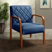 Poltrona Cadeira Decorativa Sala, Recepção Lara Azul