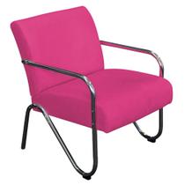 Poltrona Cadeira Decorativa Sara para Sala de Estar Quarto Suede Pink - AM Decor