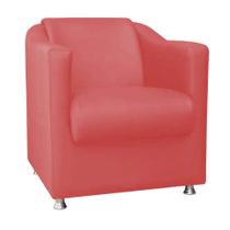 Poltrona Cadeira Decorativa Tilla Para Sala de Estar Recepção Escritório Corinho Vermelho - Damaffê Móveis