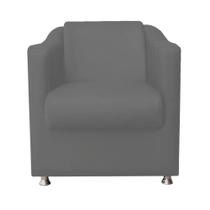 Poltrona Cadeira Decorativa Tilla Para Sala de Estar Recepção Escritório Suede Cinza - KDAcanto Móveis