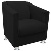 Poltrona Cadeira Decorativa Tilla Recepção Sala Escritório Salão de beleza Suede liso preto - B2Y Magazine