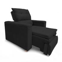 Poltrona Cadeira do Papai Reclinável Retrátil Onix Suede Preto - Loja Sheep