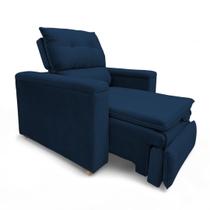 Poltrona Cadeira do Papai Reclinável Retrátil Onix Veludo Azul - Loja Sheep Poltrona Cadeira do Papai Reclinável Retrátil Onix Veludo Azul - Loja Sheep
