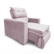 Poltrona Cadeira do Papai Reclinável Retrátil Onix Veludo Rose - Loja Sheep Poltrona Cadeira do Papai Reclinável Retrátil Onix Veludo Rose - Loja Sheep
