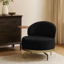 Poltrona Cadeira Giratória Naomi Com Mesa Lateral Bz Home Decor