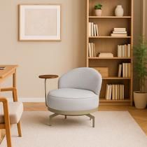 Poltrona Cadeira Giratória Naomi Com Mesa Lateral Bz Home Decor Poltrona Cadeira Giratória Naomi Com Mesa Lateral Bz Home Decor