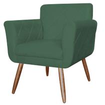 Poltrona Cadeira Isabella Decorativa Estofada Pés Palito Suede Verde - INCASA DECOR