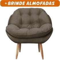 Poltrona Cadeira Landal Poltrona Sala Com Apoio de Braço em Fibra Siliconizada Várias Cores Sentô