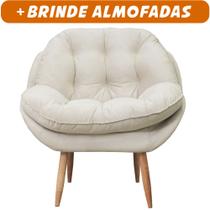 Poltrona Cadeira Landal Poltrona Sala Com Apoio de Braço em Fibra Siliconizada Várias Cores Sentô