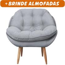 Poltrona Cadeira Landal Poltrona Sala Com Apoio de Braço em Fibra Siliconizada Várias Cores Sentô