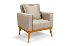 Poltrona Cadeira Leitura Papai Linho cor Bege Decorativa Direto Fábrica Poltrona Cadeira Leitura Papai Linho cor Bege Decorativa Direto Fábrica