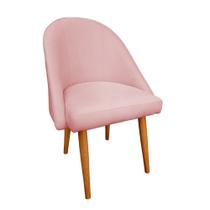 Poltrona Cadeira Lua Star Decorativa Veludo Rose