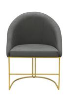 Poltrona Cadeira Lua Suede Cinza Base Metal