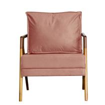 Poltrona Cadeira Marília Madeira Maciça - Veludo Rose