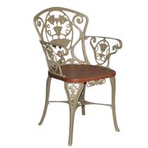 Poltrona Cadeira Modelo Malbec Aluminio Fundido com Assento Madeira