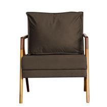 Poltrona Cadeira Mona Recepção - Suede Marrom