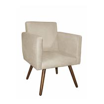 Poltrona Cadeira Nina Decoração Suede Bege