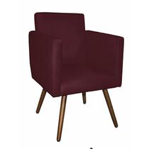 Poltrona Cadeira Nina Decoração Suede Bordô