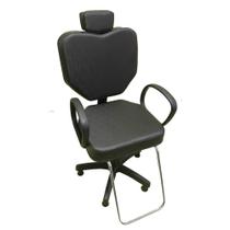 Poltrona Cadeira Para Salão Cabeleireiro Barbeiro Preto - Bueno Cadeiras