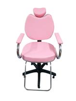 Poltrona Cadeira Para Salão Cabeleireiro Rosa Bebê Fixa - Bueno Cadeiras