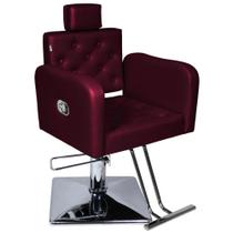 Poltrona Cadeira Para Salão Hidráulica Tokyo Reclinável Base Quadrada - Bordo Poltrona Cadeira Para Salão Hidráulica Tokyo Reclinável Base Quadrada - Bordo