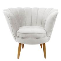Poltrona Cadeira Pétala de Flor Plus Luxo Confort Linho Off White - Ahazzo Móveis