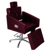 Poltrona Cadeira Reclínavel Para Salão Diamante Com Descanso de Perna - Rekints