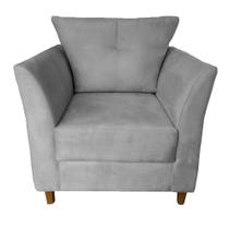 Poltrona Cadeira Sofá Decorativa Isis Sala Estar Salão Beleza Cinza - Dl Decor