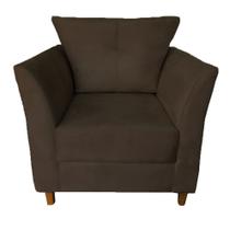 Poltrona Cadeira Sofá Decorativa Isis Sala Estar Salão Beleza Marrom - Dl Decor