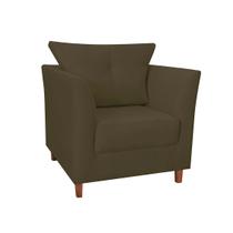 Poltrona Cadeira Sofá Decorativa Isis Sala Estar Salão Beleza Suede Marrom - LM DECOR