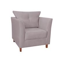 Poltrona Cadeira Sofá Decorativa Isis Sala Estar Salão Beleza Suede Rosê - LM DECOR