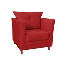 Poltrona Cadeira Sofá Decorativa Isis Sala Estar Salão Beleza Suede Vermelho - LM DECOR