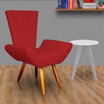 Poltrona Cadeira Sofá Maisa Decorativa Consultório Quarto Sala Suede Vermelho - LM DECOR
