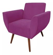 Poltrona Cadeira Sofá Sala Estar Flora Recepção Escritório Rosa Pink - LM DECOR