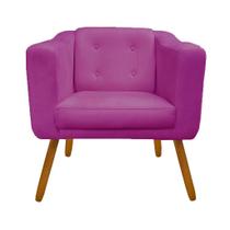 Poltrona Cadeira Sofá Sala Estar Lavinia Recepção Escritório Rosa Pink - LM DECOR
