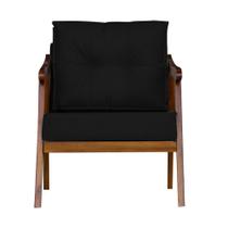 Poltrona Cadeira Vitoria Base Reforçada - Suede Preto Poltrona Cadeira Vitoria Base Reforçada - Suede Preto