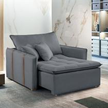 Poltrona Cama em Madeira Eucalipto 110 cm Detroid Yescasa Veludo Poltrona Cama em Madeira Eucalipto 110 cm Detroid Yescasa Veludo