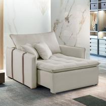 Poltrona Cama em Veludo Bege Claro Detroid 110cm Yescasa Poltrona Cama em Veludo Bege Claro Detroid 110cm Yescasa