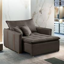 Poltrona Cama em Veludo Marrom Detroid 110cm Yescasa Poltrona Cama em Veludo Marrom Detroid 110cm Yescasa
