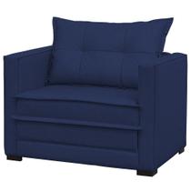 Poltrona Cama Londres Suede Azul Marinho - D'Monegatto - Dmonegatto