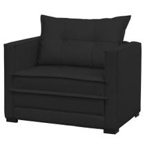 Poltrona Cama Londres Suede Preto - D'Monegatto