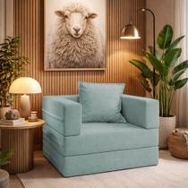 Poltrona Cama Modular Mold Boucle Azul - Loja Sheep Poltrona Cama Modular Mold Boucle Azul - Loja Sheep