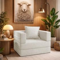 Poltrona Cama Modular Mold Boucle Bege - Loja Sheep Poltrona Cama Modular Mold Boucle Bege - Loja Sheep