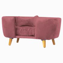 Poltrona Cama Pet Hanna Estofada Tecido Veludo Divini Decor