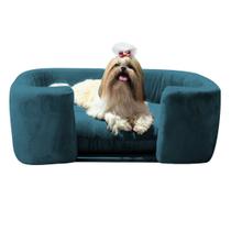 Poltrona Cama Pet Hannah Luxo - Suede Azul Royal