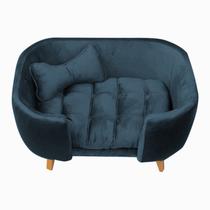 Poltrona Cama Pet Hannah Luxo Veludo Azul Marinho