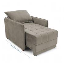 Poltrona Cama Reclinável Retrátil Viena Veludo Capuccino - Loja Sheep